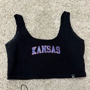 hype and vice kansas jayhawks crop tank